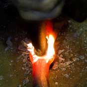hot punched hole starting to drift