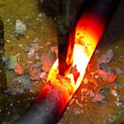 hot punched hole starting to spread