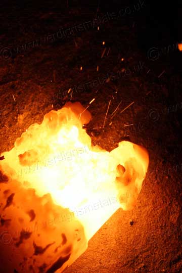 burnt and sparking steel